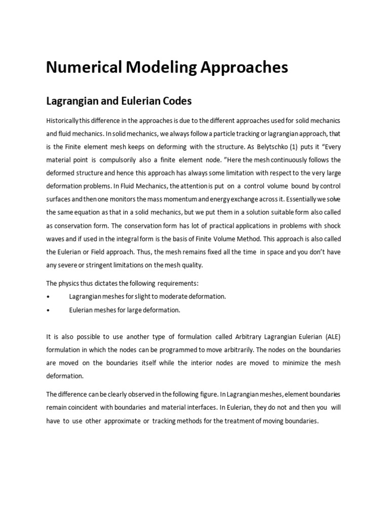 Chapter 2 Numerical Modelling Approach | PDF | Continuum Mechanics ...