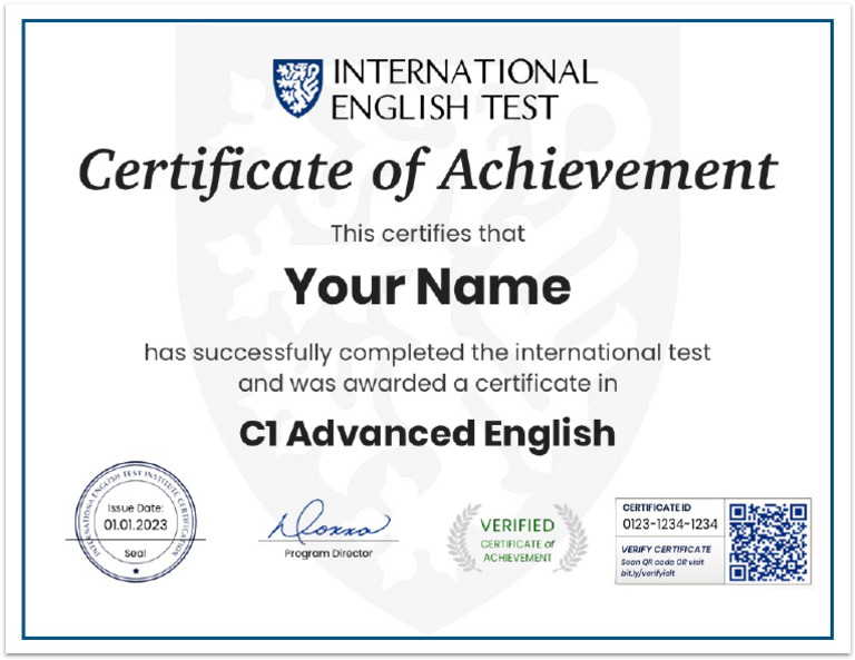 online english test with certificate free