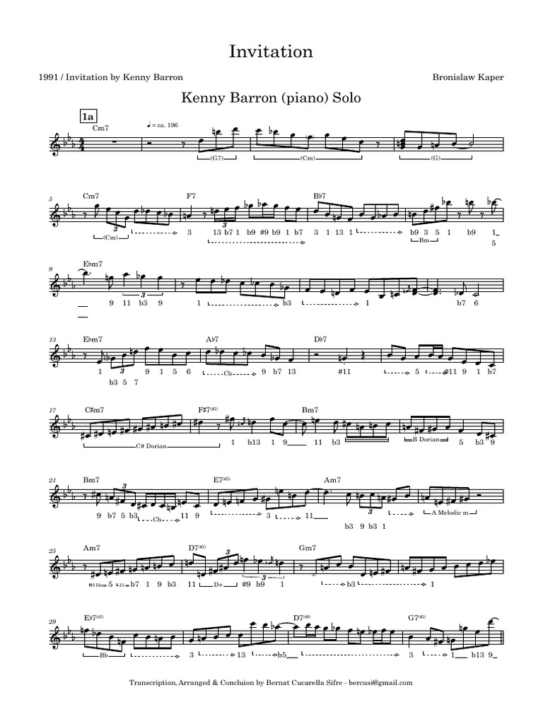 Invitation kenny barron piano solo pdf music theory musical