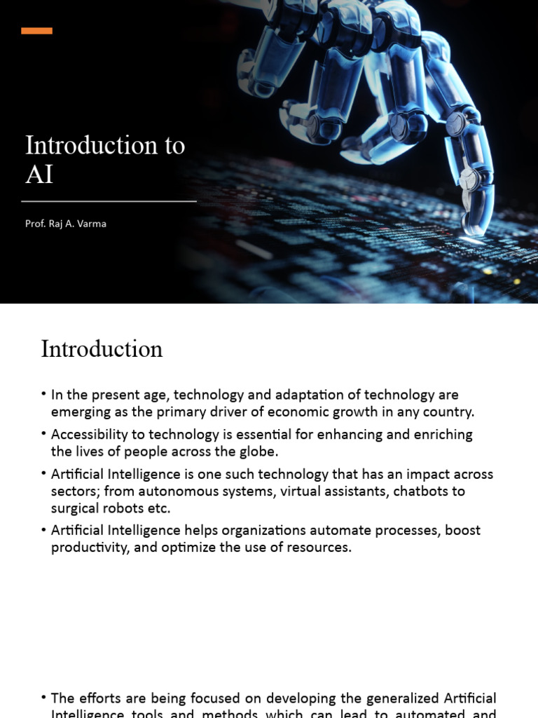 Introduction to AI | PDF | Artificial Intelligence | Intelligence (AI ...