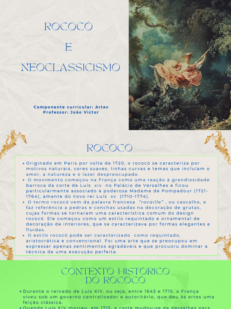 Rococó e Neoclassicismo | PDF | As artes