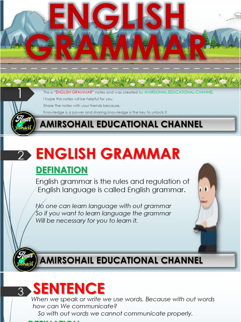 English Grammar by Amirsohail Educational Channel 1 | PDF | Sentence ...