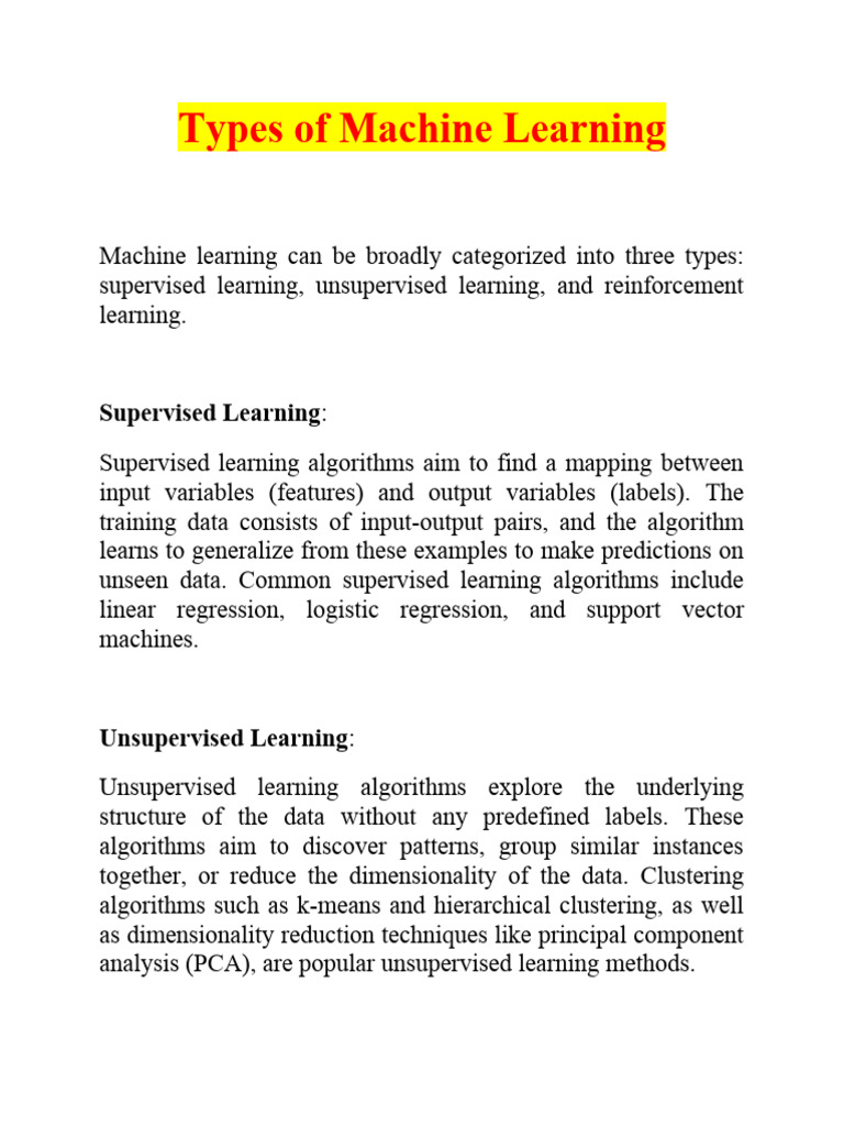 Types of Machine Learning 7 | PDF | Machine Learning | Artificial ...
