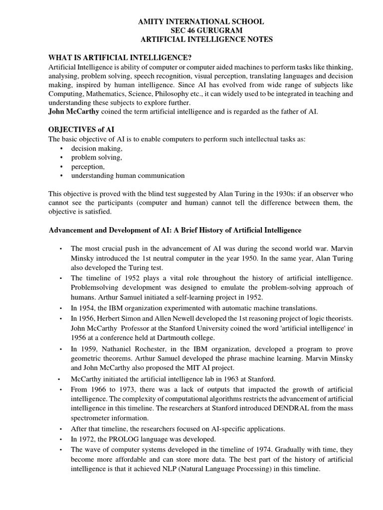 Ai notes for pt 2 pdf artificial intelligence intelligence ai