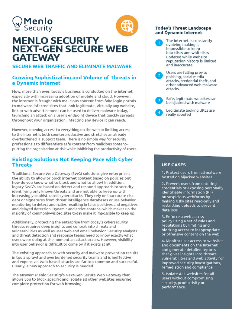 Menlo Security Next-Gen SWG Overview | PDF | World Wide Web | Internet ...