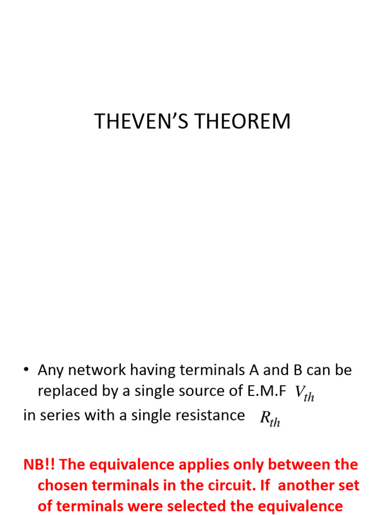 THEVEN’S THEOREM | PDF