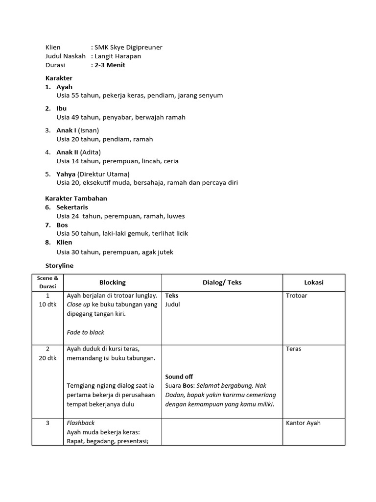 Skrip Pria Tua | PDF