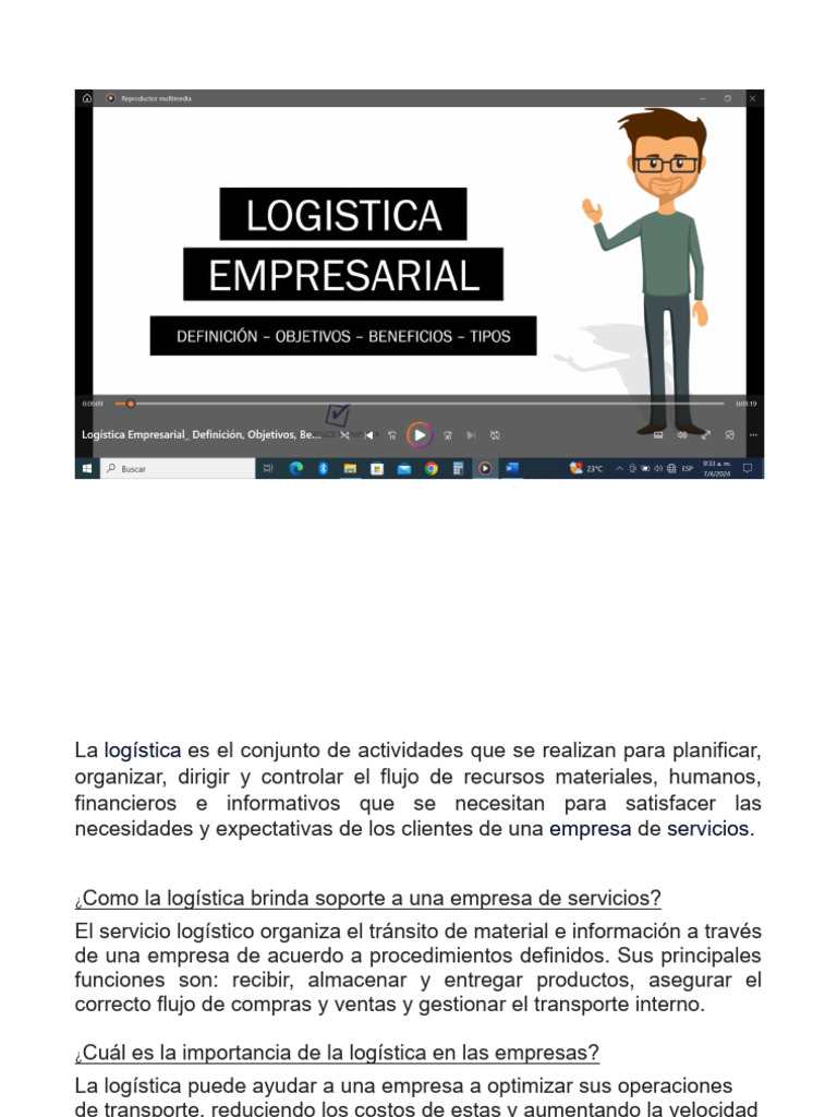 Importancia de la Logística Empresarial | PDF | Logística | Business