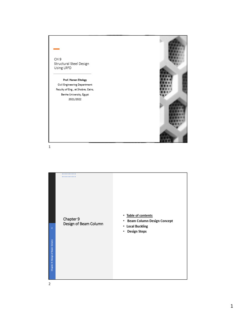 Ch9 Design Of Beam Column Pdf Buckling Beam Structure