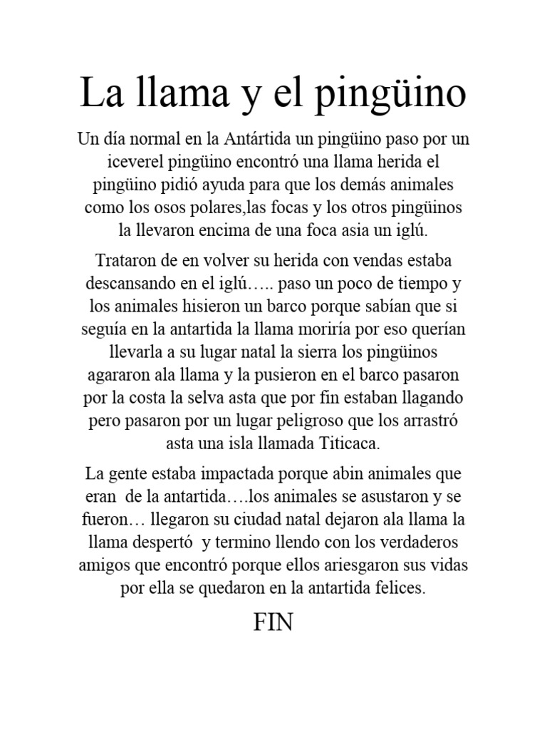 La Llama y El Pingüino | PDF | Libros para adolescentes