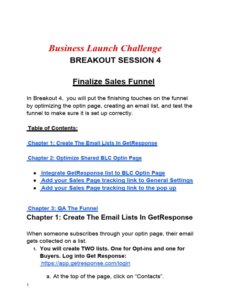 Optimize Your Sales Funnel Steps | PDF | World Wide Web | Internet & Web
