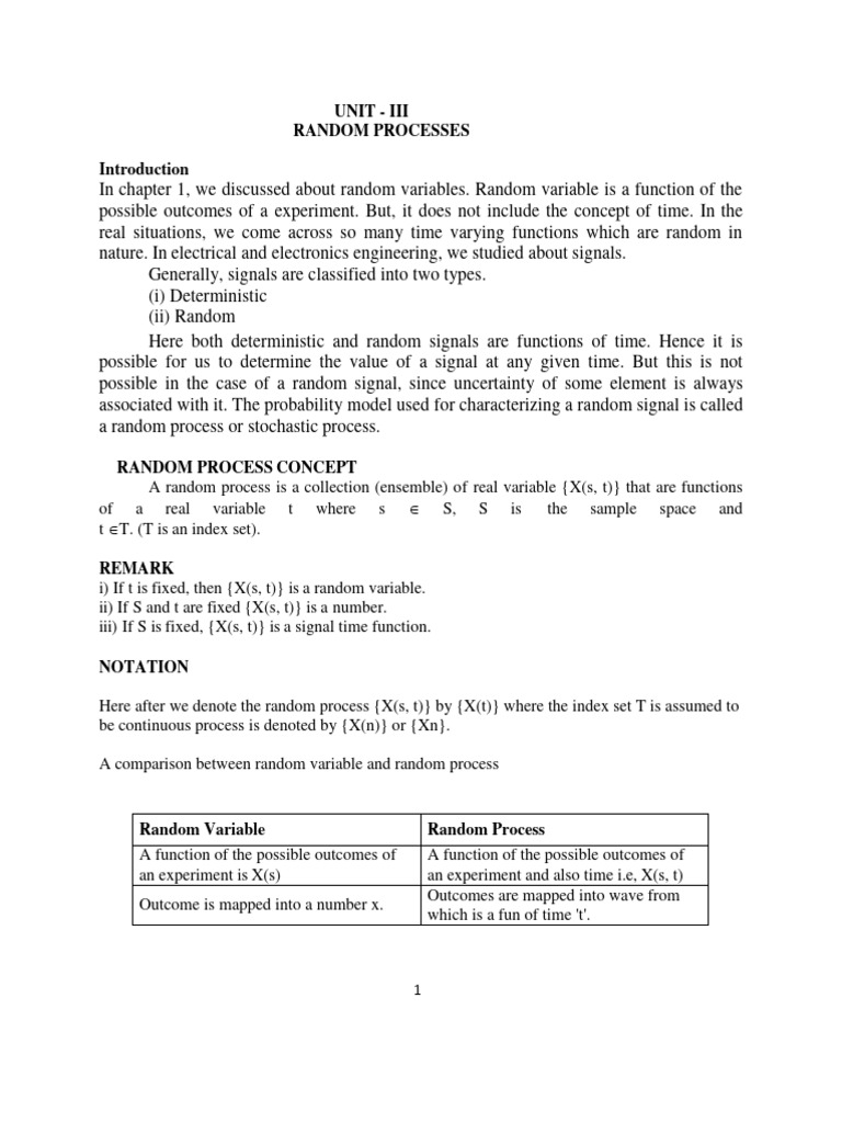 Understanding Random Processes in Signals | PDF | Stochastic Process ...
