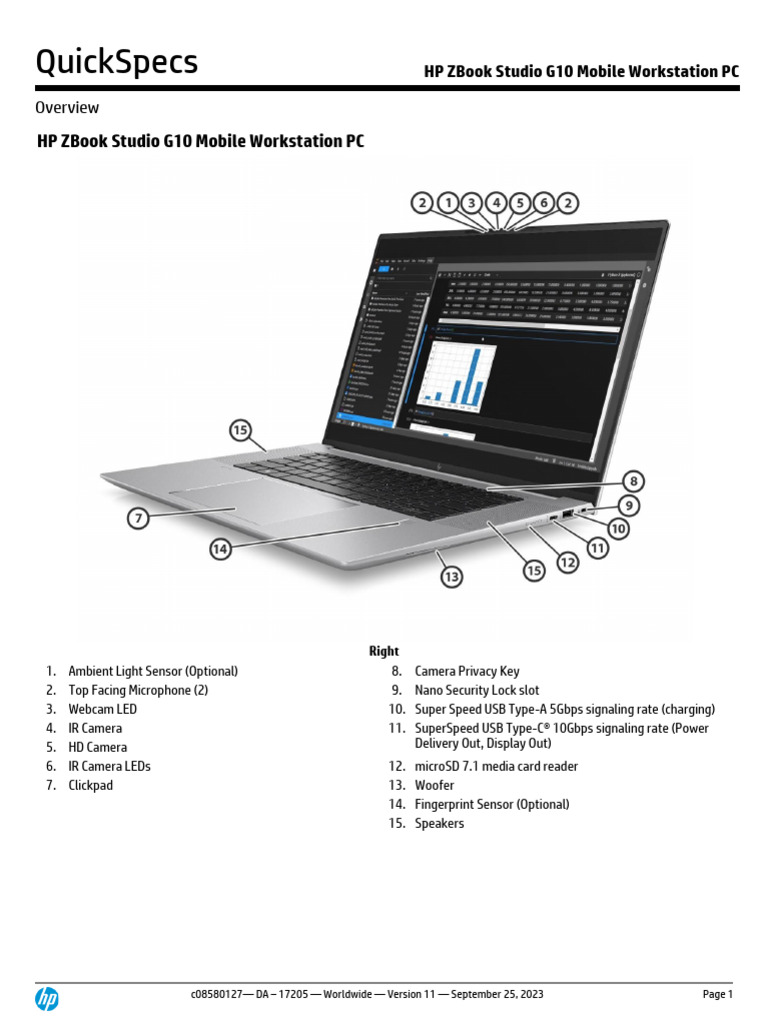 HP ZBook Studio G10 QuickSpecs | PDF | Windows 10 | Microsoft Windows