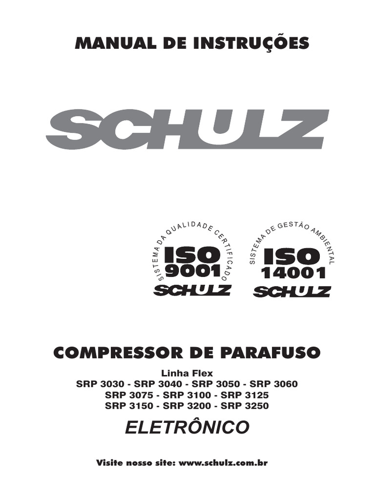 Manual do Compressor de Parafuso Schulz | PDF | Fusível (elétrico ...