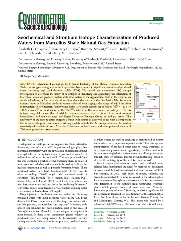 Strontium Isotope Study of Marcellus Waters | PDF | Marcellus Formation ...