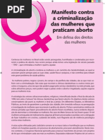 Manifesto contra a criminalização das mulheres que praticam aborto