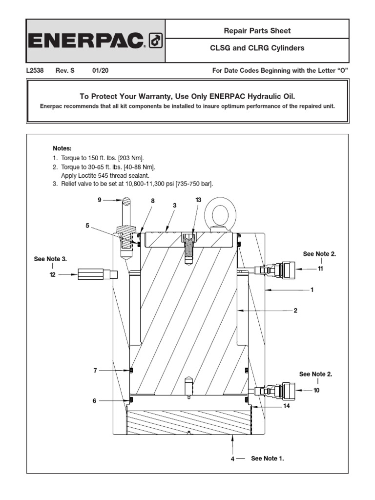 CLSG and CLRG Cylinder Repair Parts | PDF | Piston | Vehicle Technology