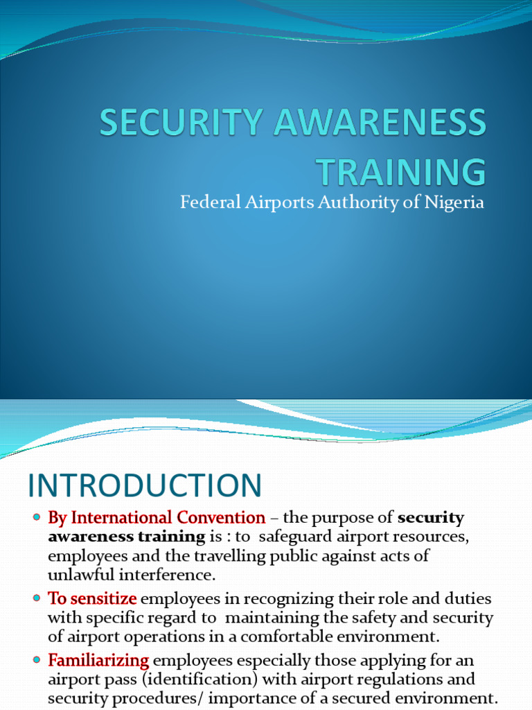 Nigeria FAAN - Security Awareness Training | PDF | Airport | Airport