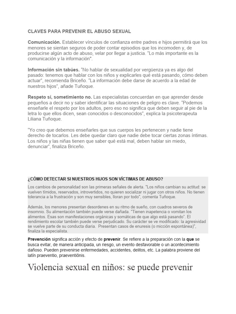 Prevención del Abuso Sexual Infantil | PDF | Abuso sexual | Adultos