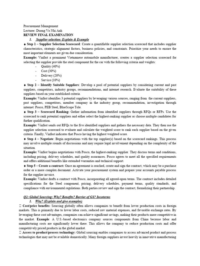 Supplier Selection and Global Sourcing Guide | PDF | Discounts And ...