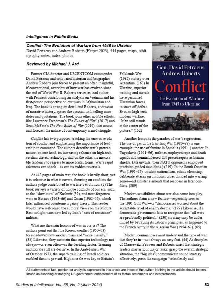 Review The Evolution of Conflict 1 | PDF | David Petraeus | Conflicts