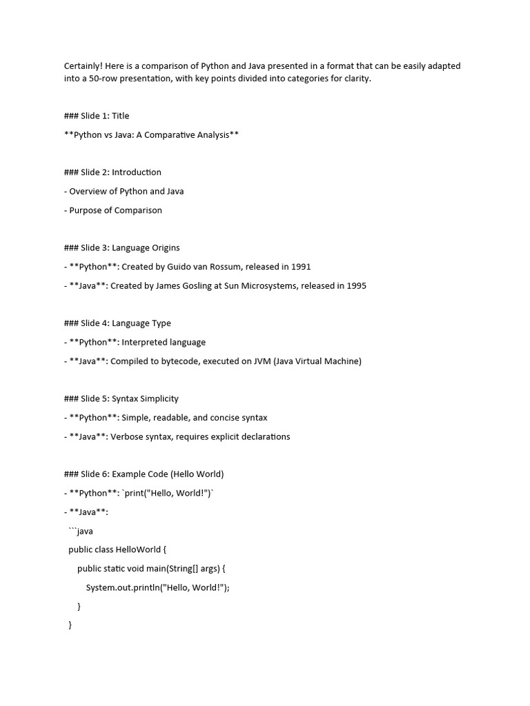 Java Vs Python PDF Java Programming Language Python Java vs python pdf java programming language python