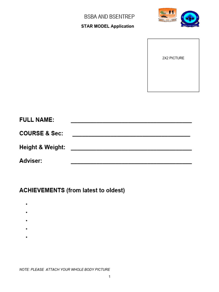 Star model application pdf