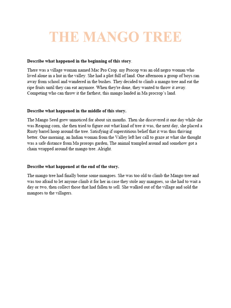 Mango Tree 2 | PDF
