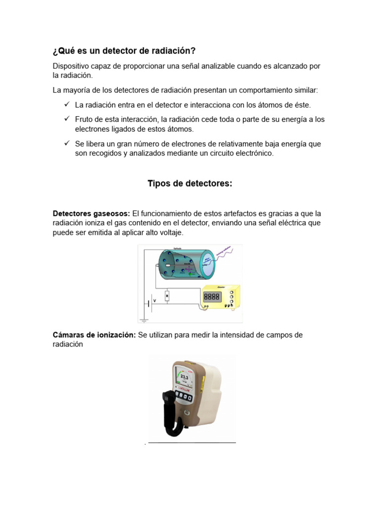 Guía de Detectores de Radiación | PDF | Radiación | Dosimetría