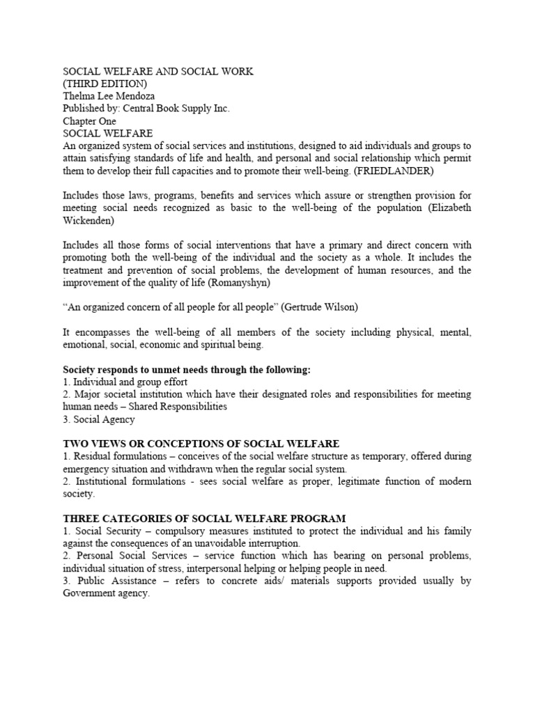 Overview of Social Welfare and Work | PDF | Social Work | Social Psychology