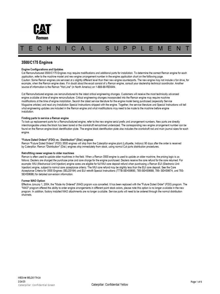 3500 and C175 Engines SELD0179-24 24FEB23 | PDF | Engines | Tractor