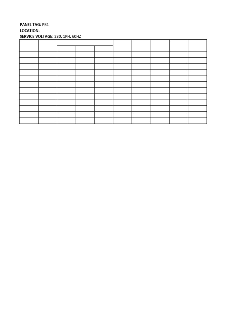 PB1 Panel Specifications and Details | PDF