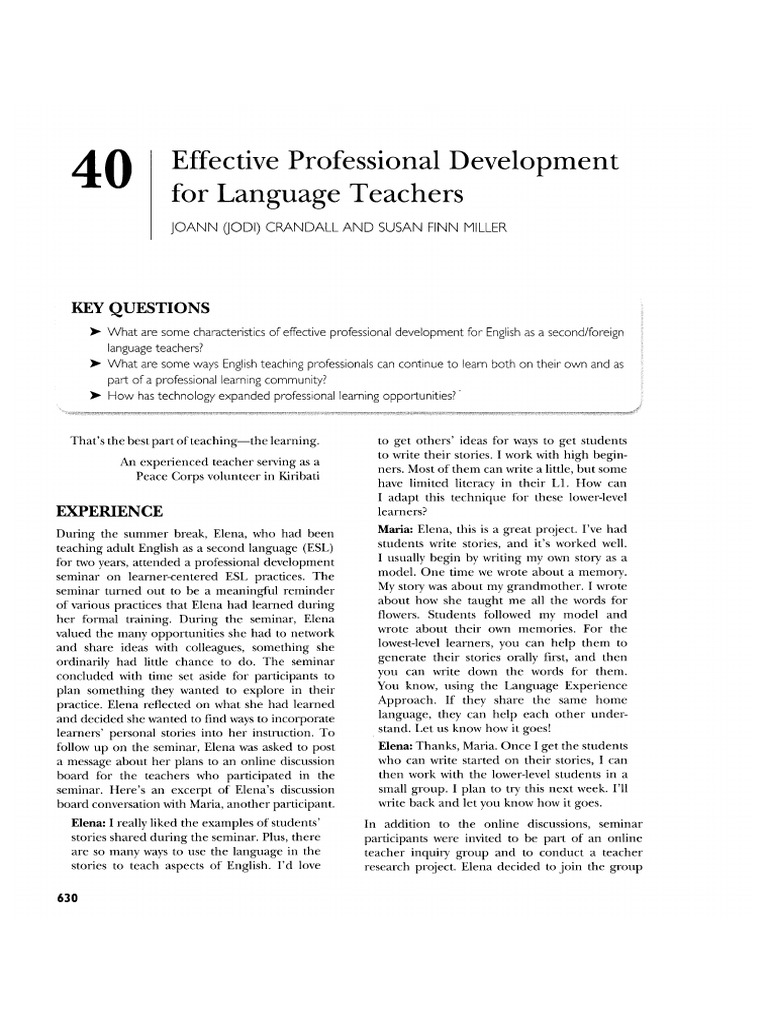 PD For English Teachers | PDF