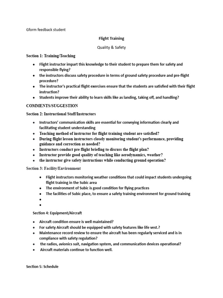 Flight Training Quality and Safety Feedback | PDF