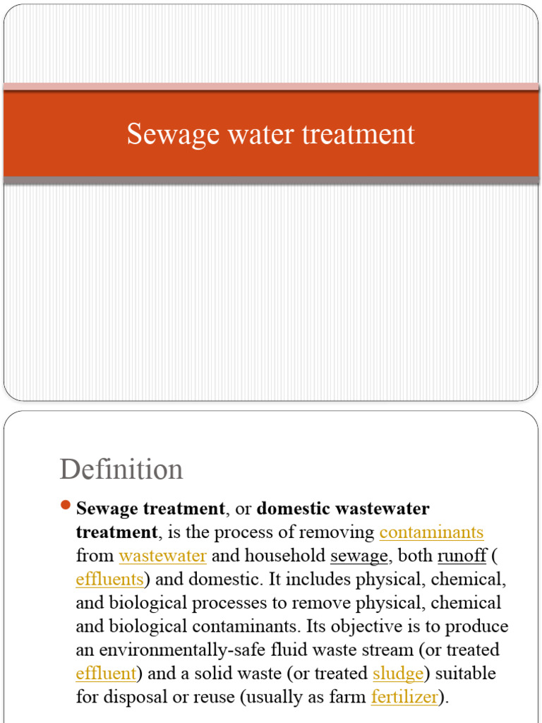 Sewage Water Treatment Guide | PDF | Sewage Treatment | Sanitary Sewer