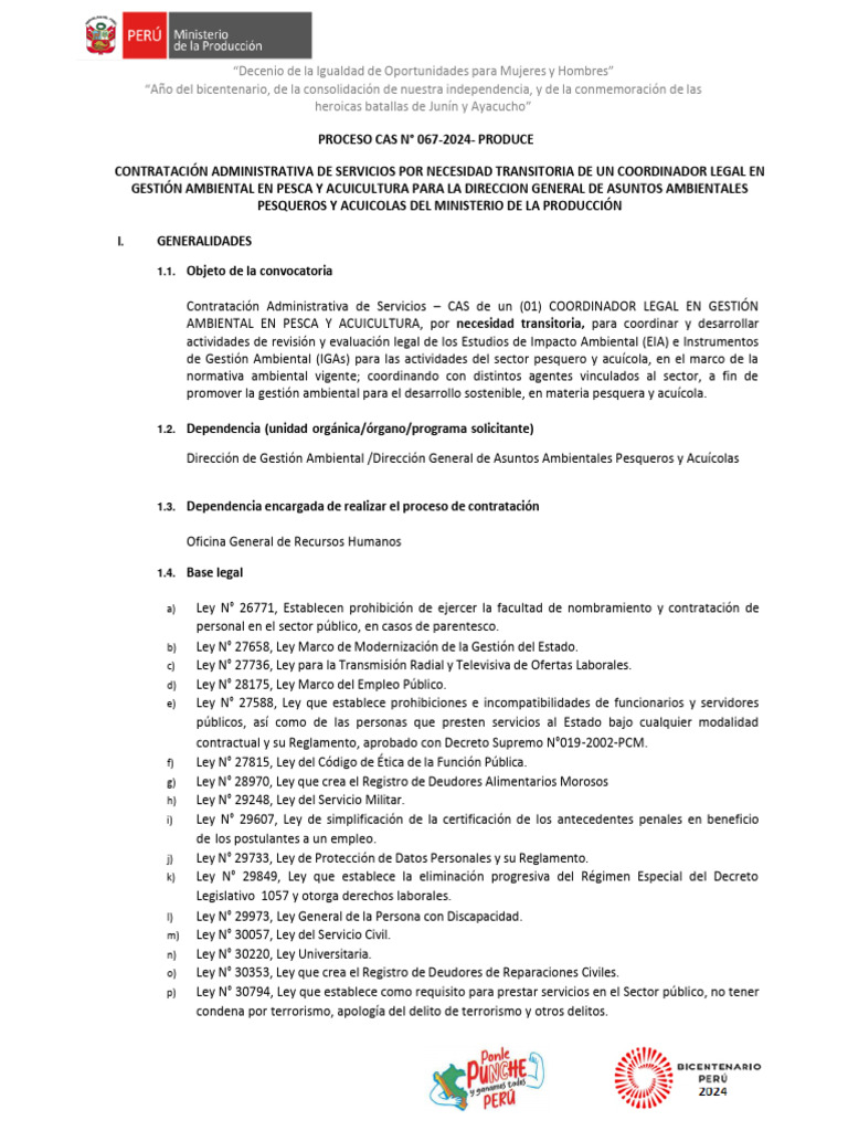 CAS067COORDLEGALPESCAYACUICULTURA1 | PDF | Evaluación de impacto ...