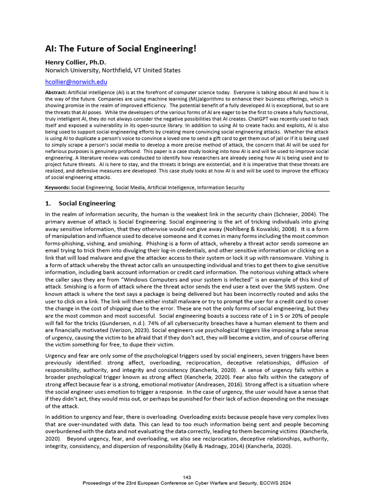 AI's Role in Social Engineering Threats | PDF | Artificial Intelligence ...