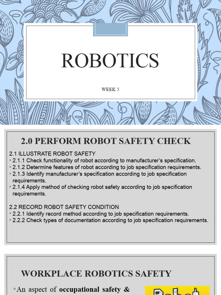 Workplace Robotics Safety Guidelines | PDF | Safety | Occupational ...