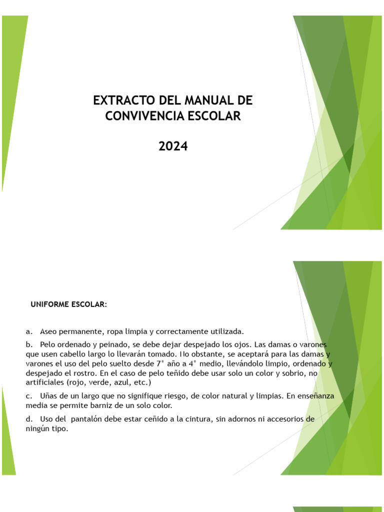 Normas de Convivencia y Uniforme Escolar 2024 | PDF | Negociación