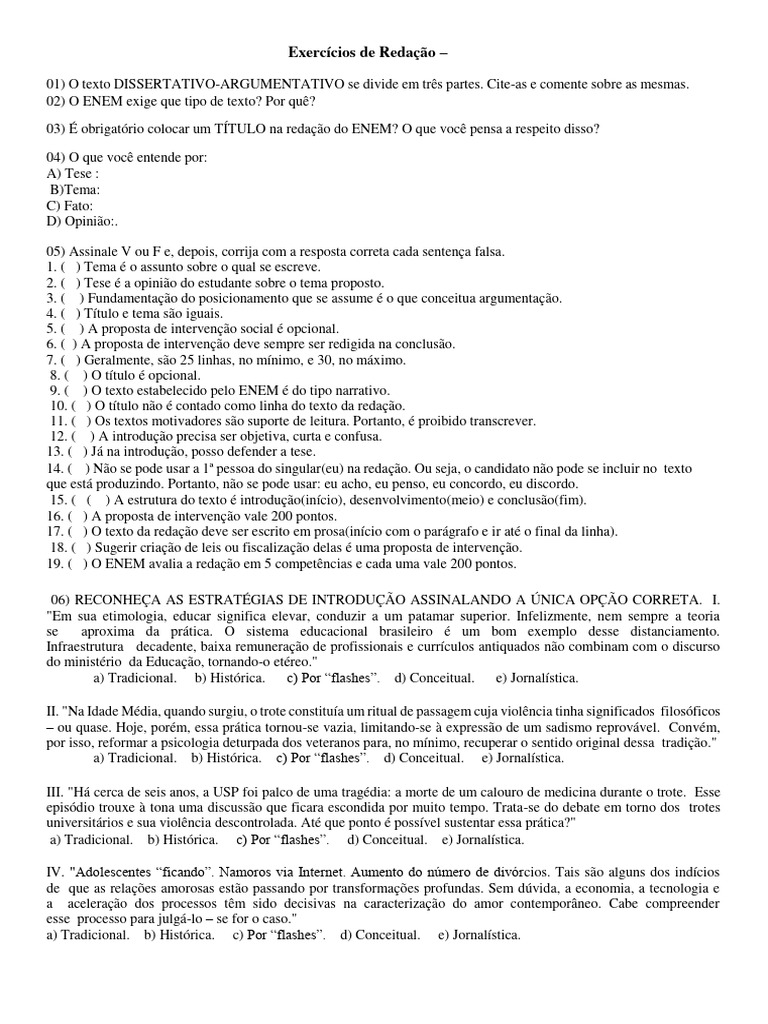 Atividades de Redacao | PDF | Jornalismo
