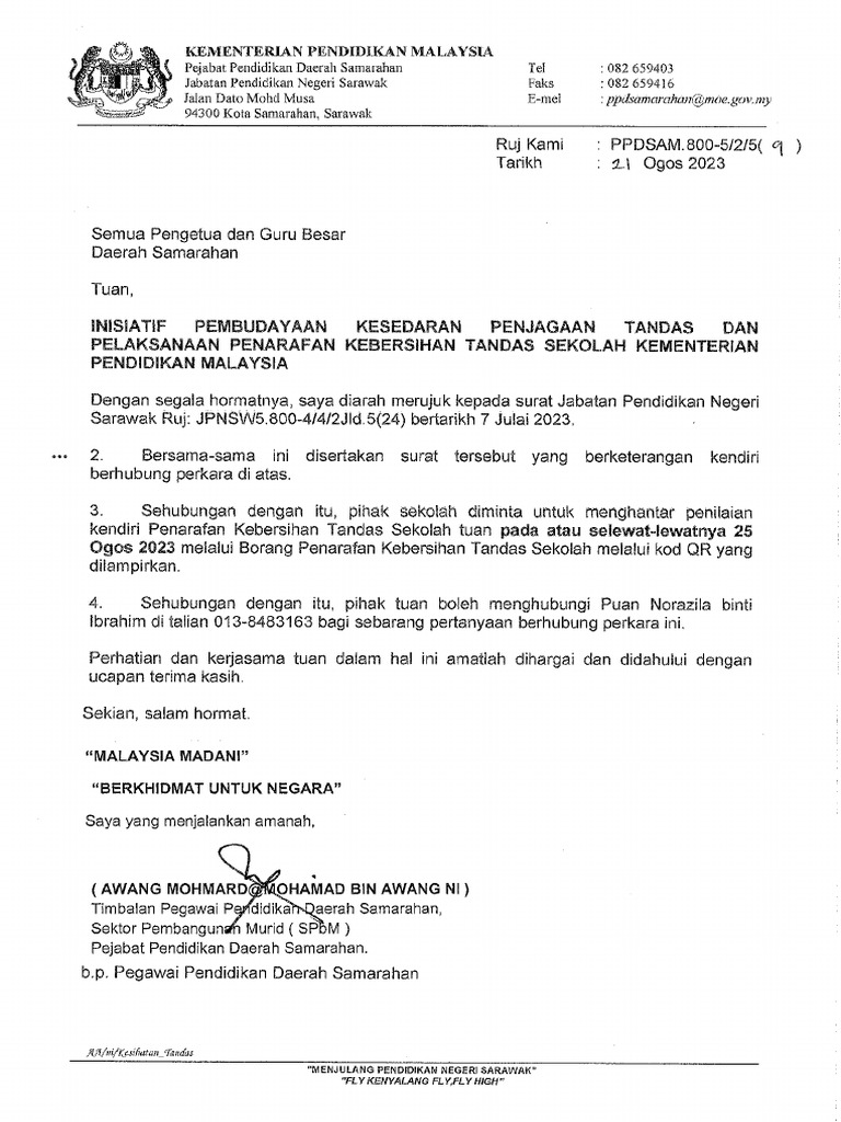 INISIATIF PEMBUDAYAAN KESEDARAN PENJAGAAN TANDAS DAN PELAKSANAAN ...