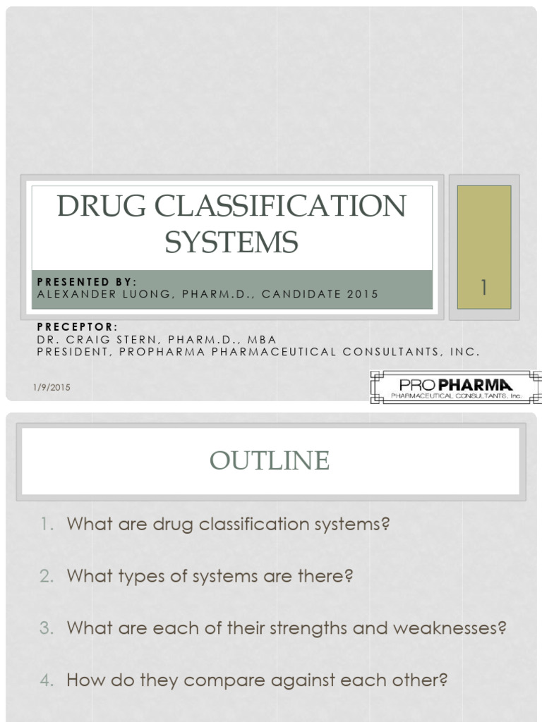 2015 01 DrugClassification | PDF | Pharmaceutical Formulation | Dose ...