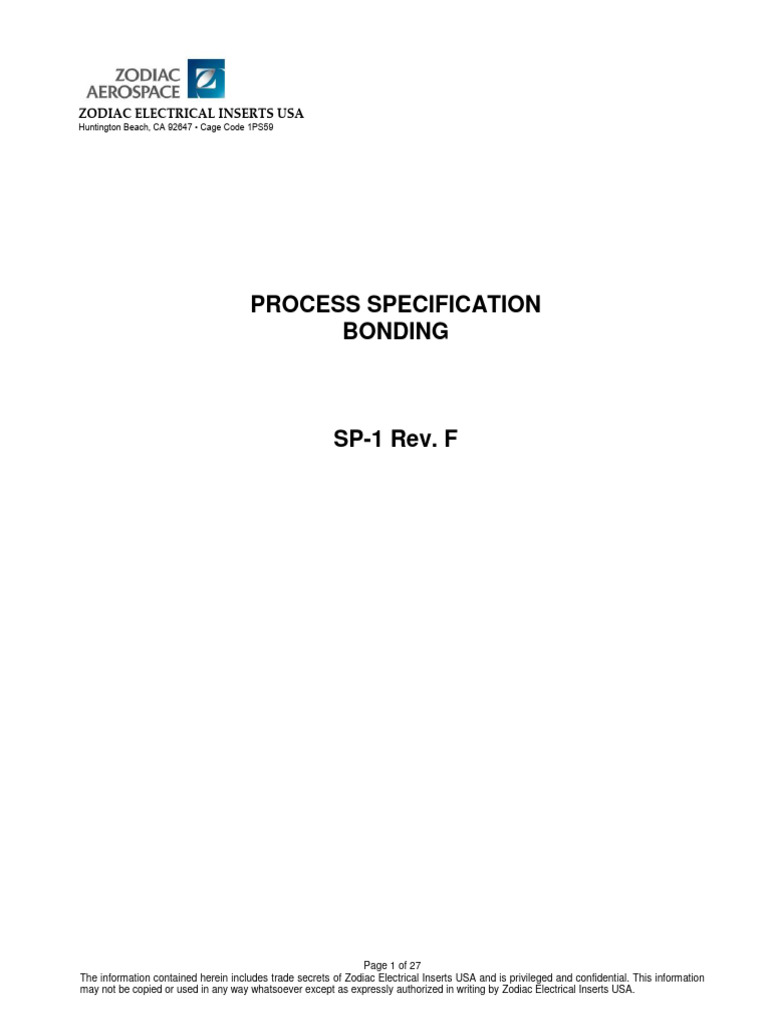 Bonding Process Specification SP-1 F | PDF | Adhesive | Industrial ...