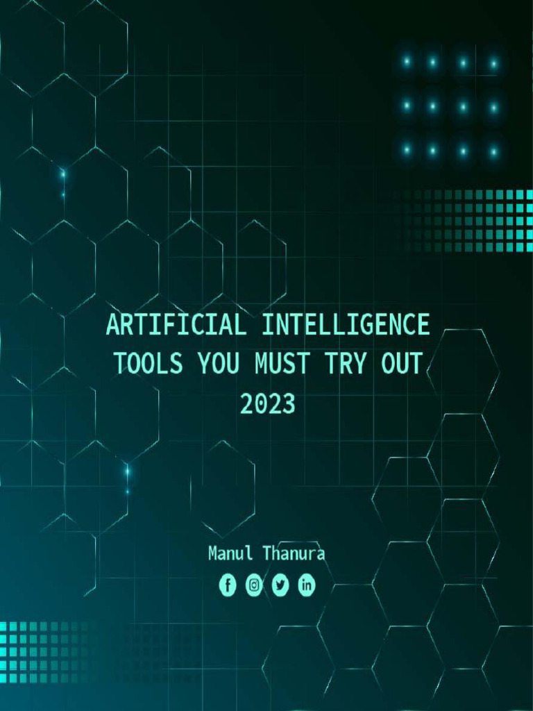 Artificial Intelligence Tools You Must Tryout On 2023 | PDF ...