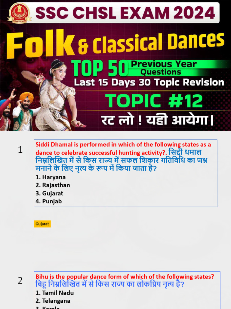 Topic-12 Folk Dance of India | PDF