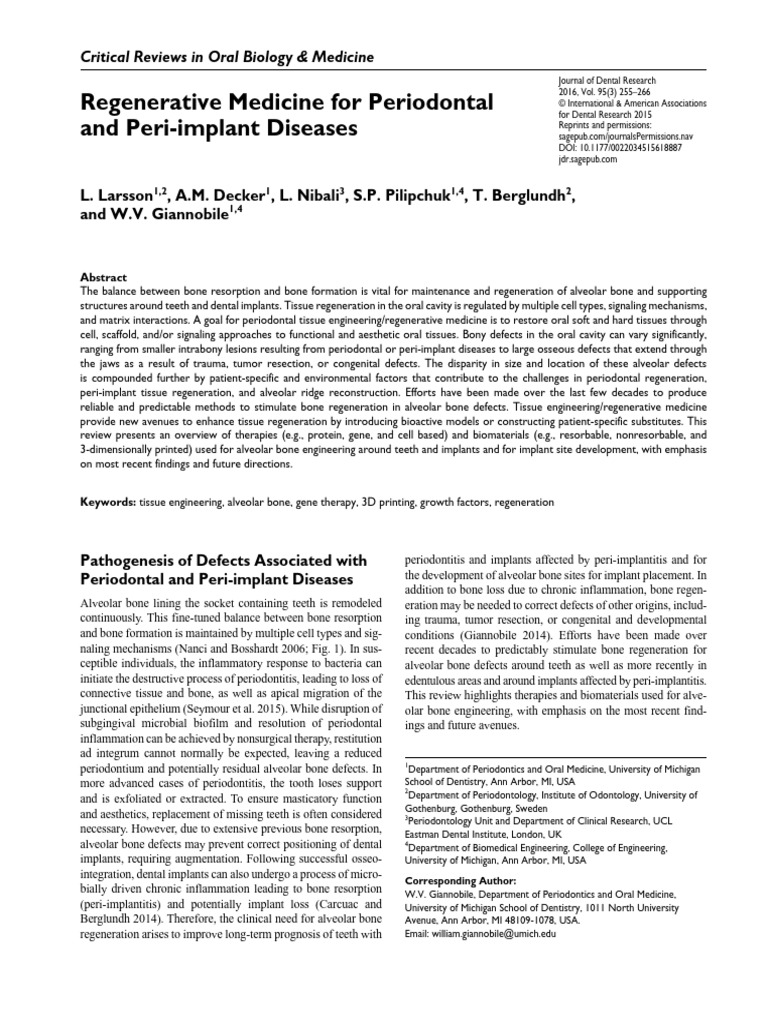 Alveolar Bone Regeneration Techniques | PDF | Periodontology | Tissue ...