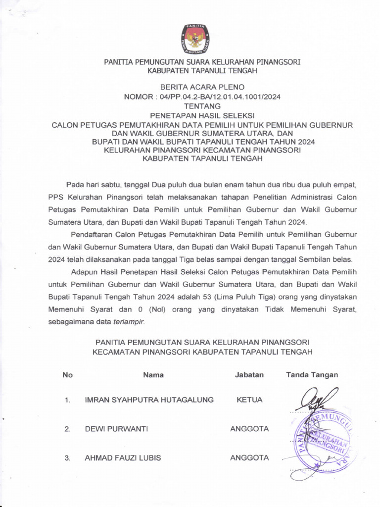 BA Pantarlih Pinangsori | PDF