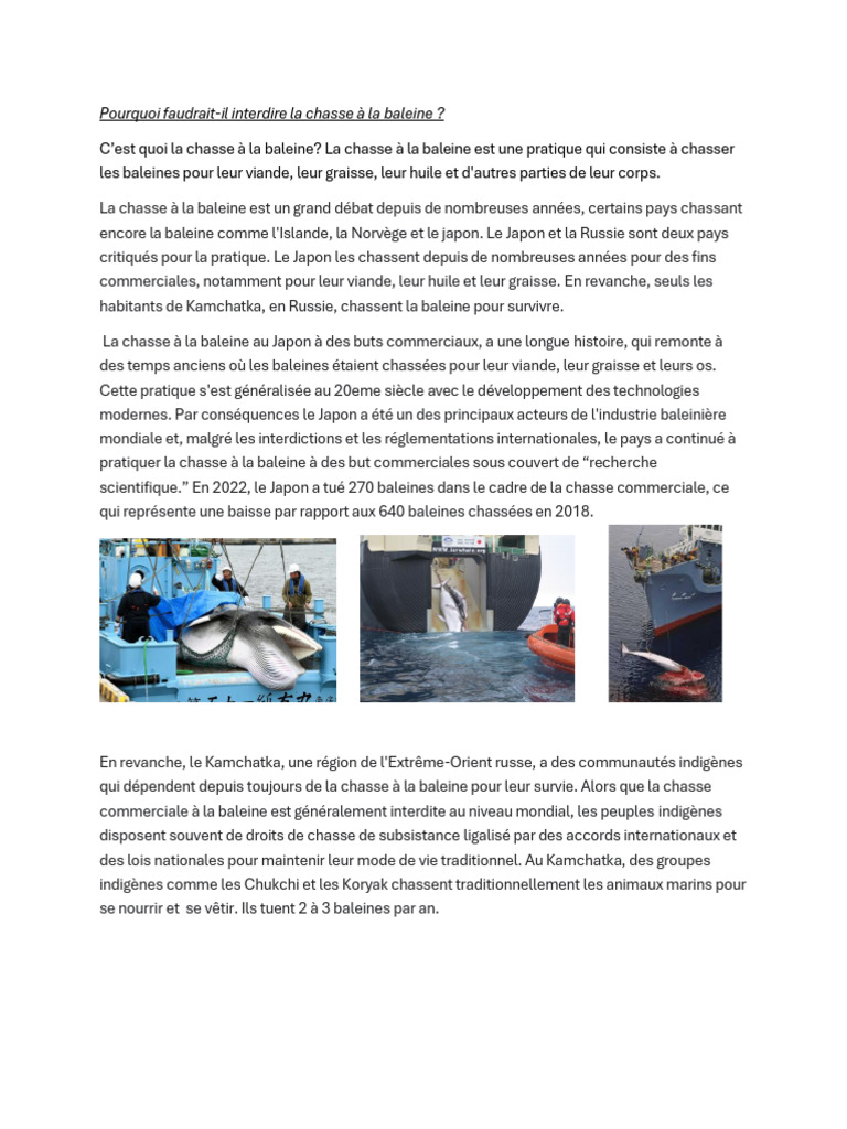 Interdiction de la chasse à la baleine | PDF | Chasse à la baleine ...