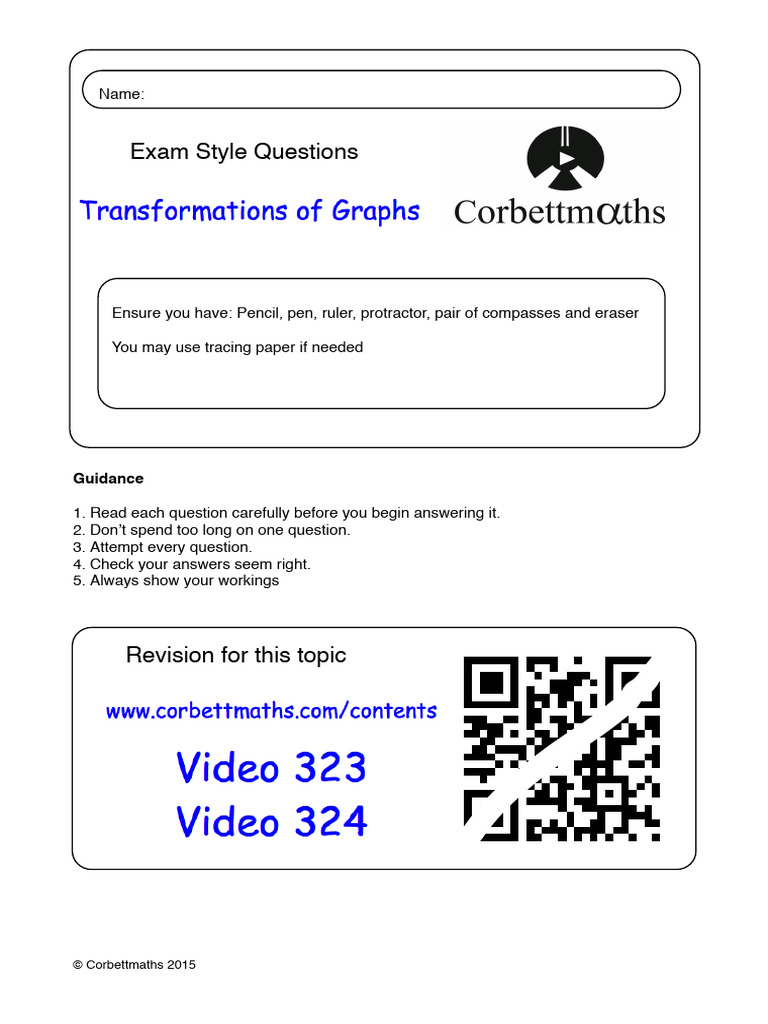 Transformations of Graphs PDF | PDF | Equations | Trigonometric Functions