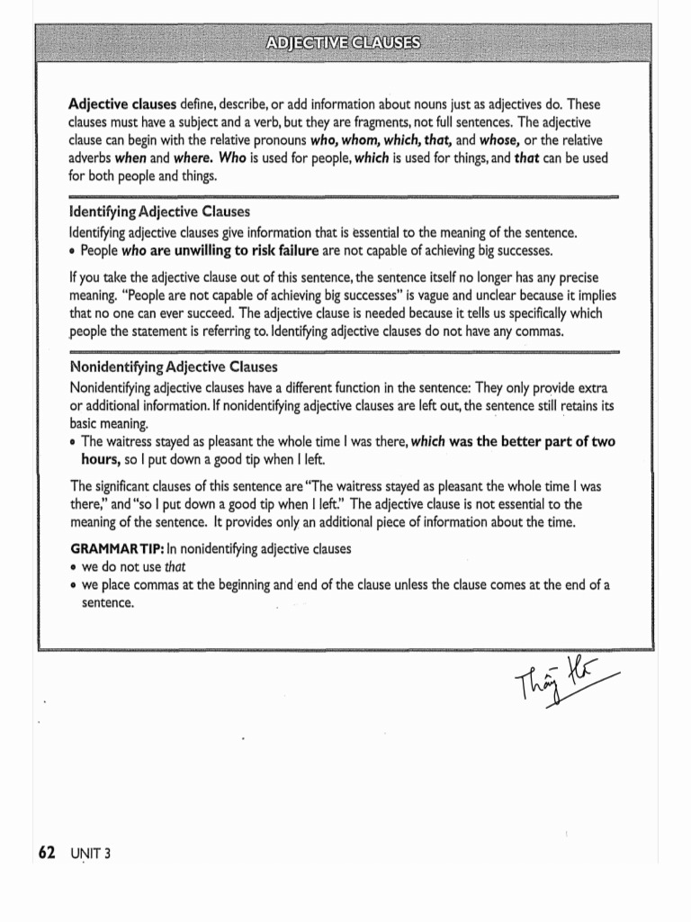 Adjective clause grammar for writing pdf